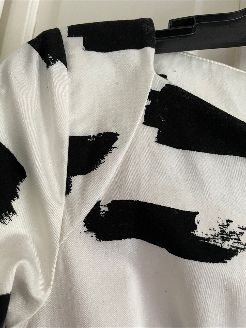 French Connection- Black & White Brushstroke Short Sleeve Dress - Picture 8 of 11